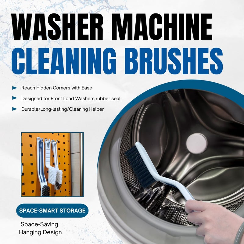 Juglok Washing Machine Cleaning Brush Set - Physical Cleaning Kit for Front Load Washer Drum, Rubber Seal & Detergent Drawer - Multi-Brush Tool Set for Deep Cleaning Crevices, Gasket & Appliance Gaps - Image 2